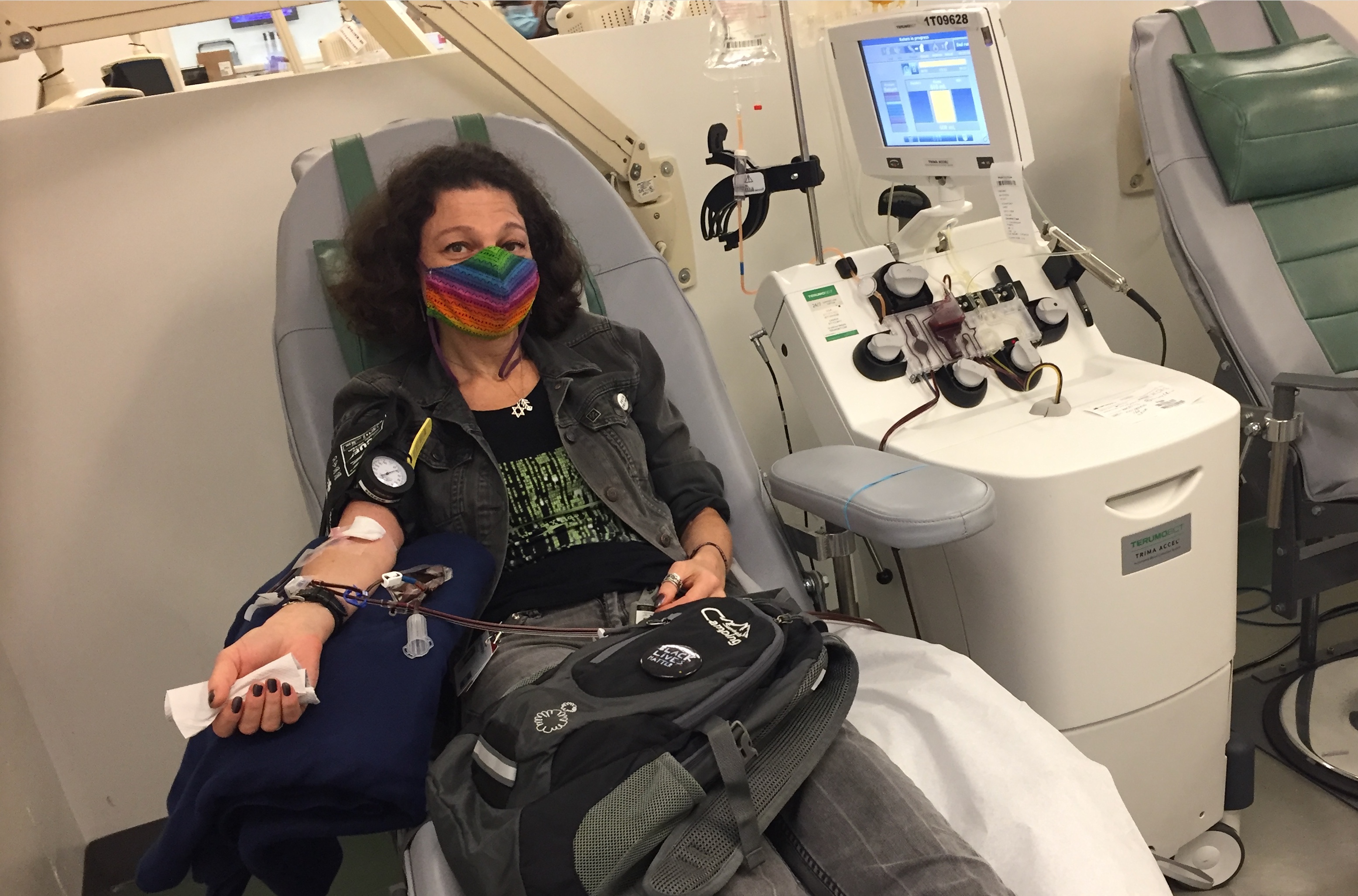 Donating antibodies to research and COVID-19 patient care.